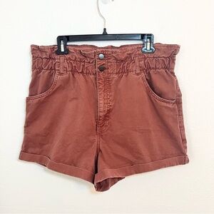 Abercrombie and Fitch Rust Paper Bag High Rise Shorts Women’s Large